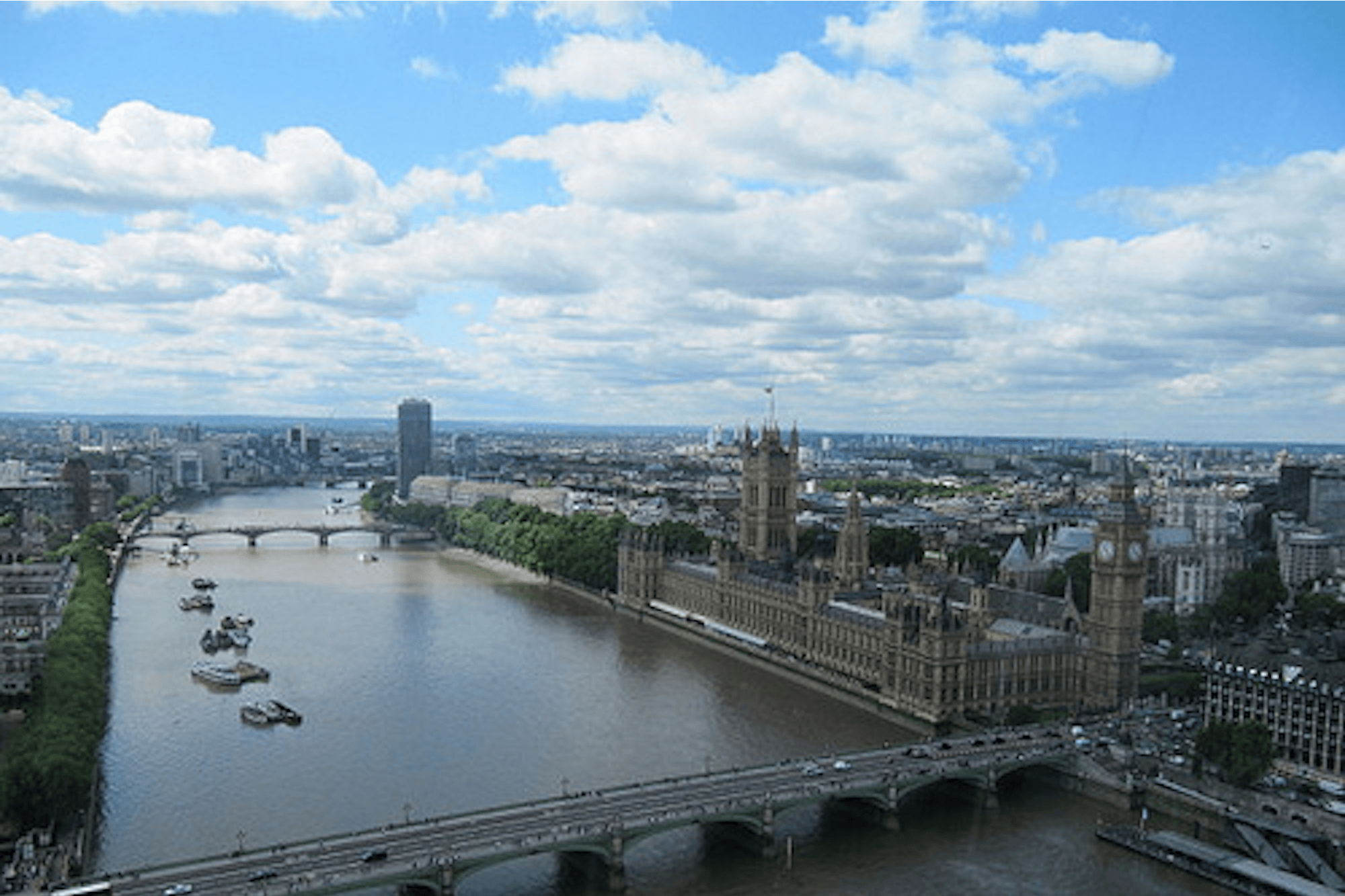 Puente de Westminster y Támesis