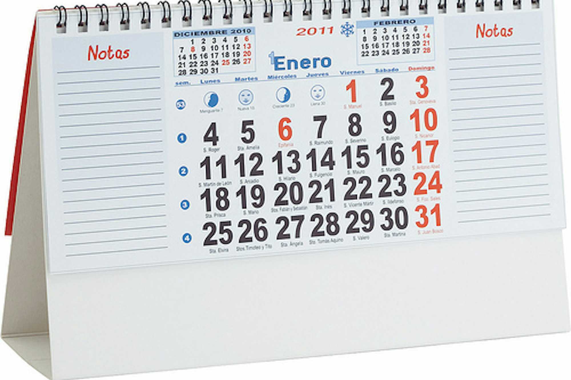 Calendario enero