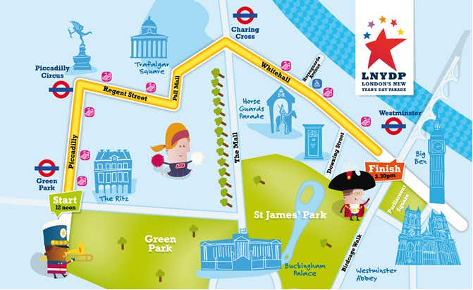 Mapa Desfile Año Nuevo Londres Mapa Desfile Año Nuevo Londres