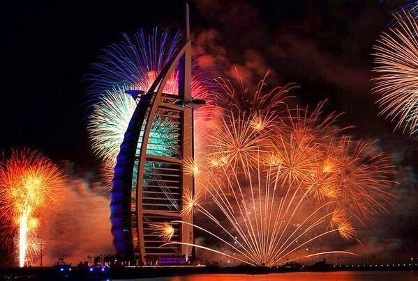 Recibiendo al Año Nuevo en Dubai