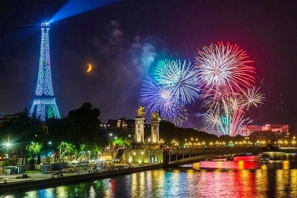 Fuegos artificiales de Fin de Año en París