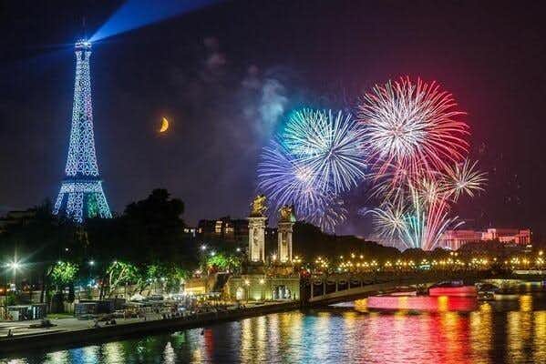 Fuegos artificiales de Fin de Año en París