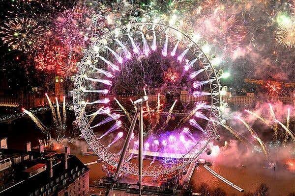 Fuegos Artificiales Año Nuevo London Eye Londres
