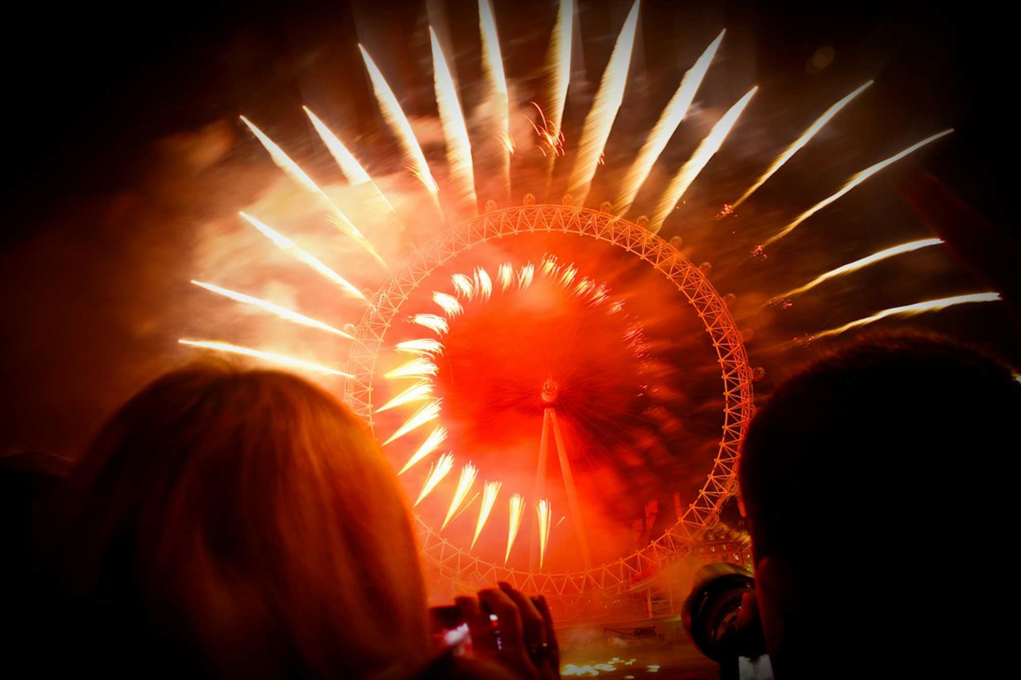 Fuegos artificiales London Eye, nochevieja en Londres