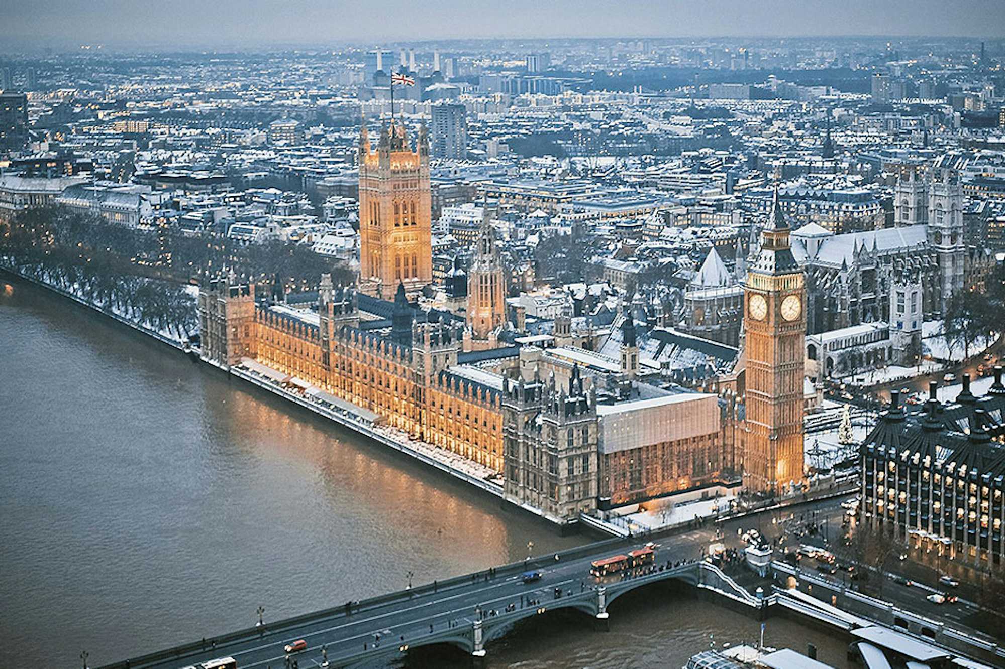 Nieve en Londres en Navidad, Big Ben nevado