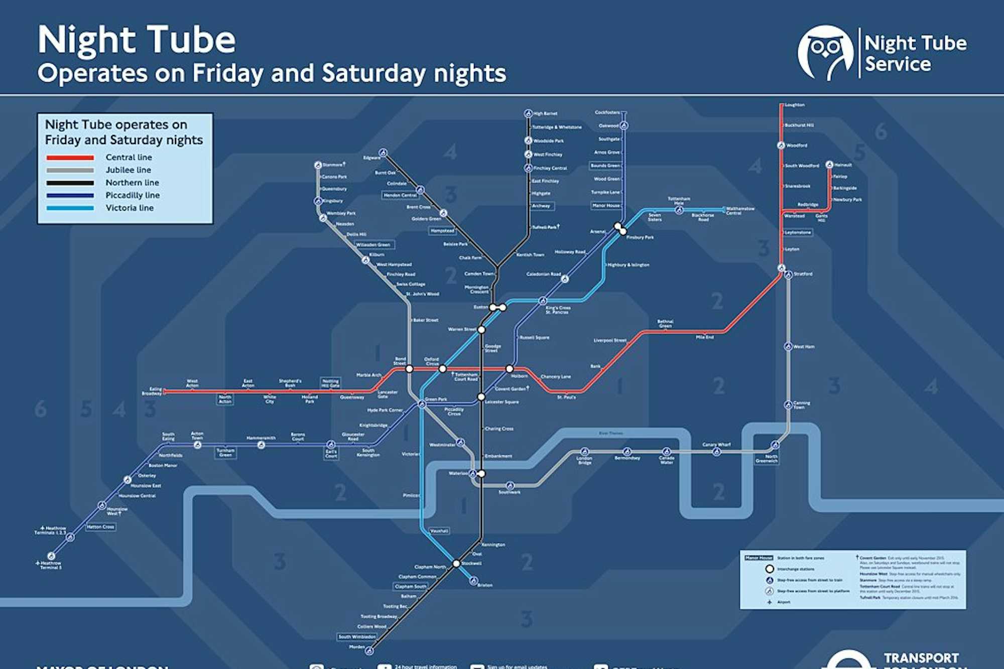 london night tube map metro de londres de noche