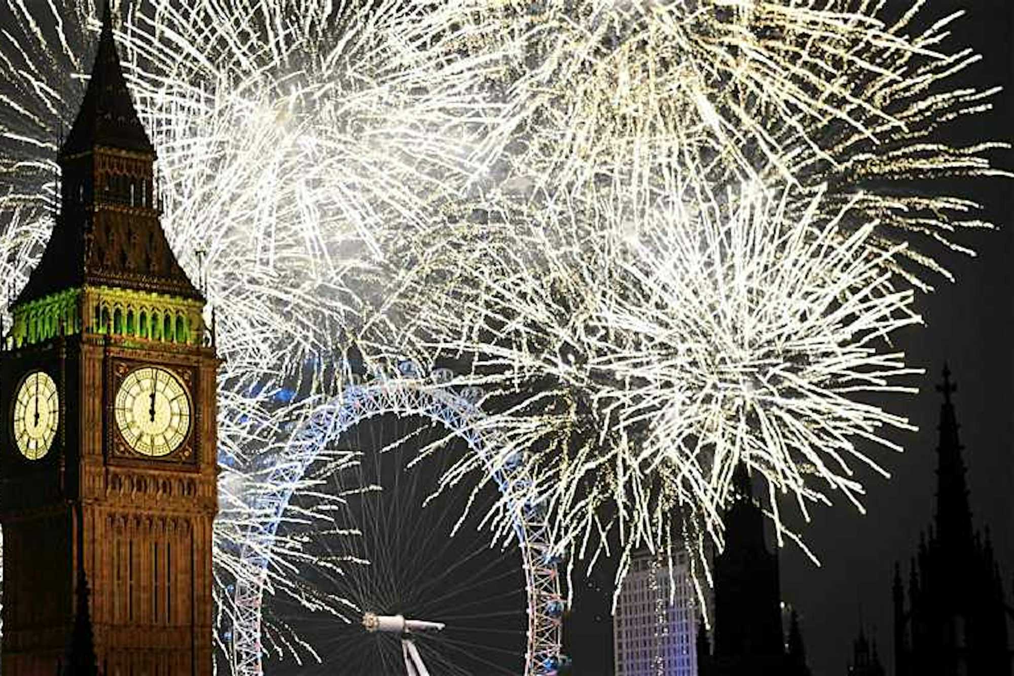 fuegos artificiales año nuevo londres
