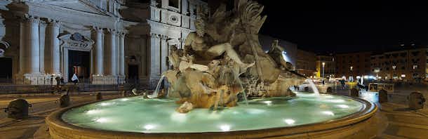 Piazza Navona, la plaza más famosa de Roma 12 fuente 4 rios plaza navona roma de noche