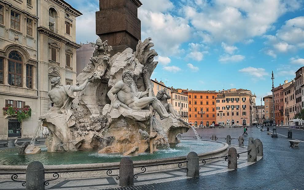 visitar plaza navona roma fuente cuatro rios