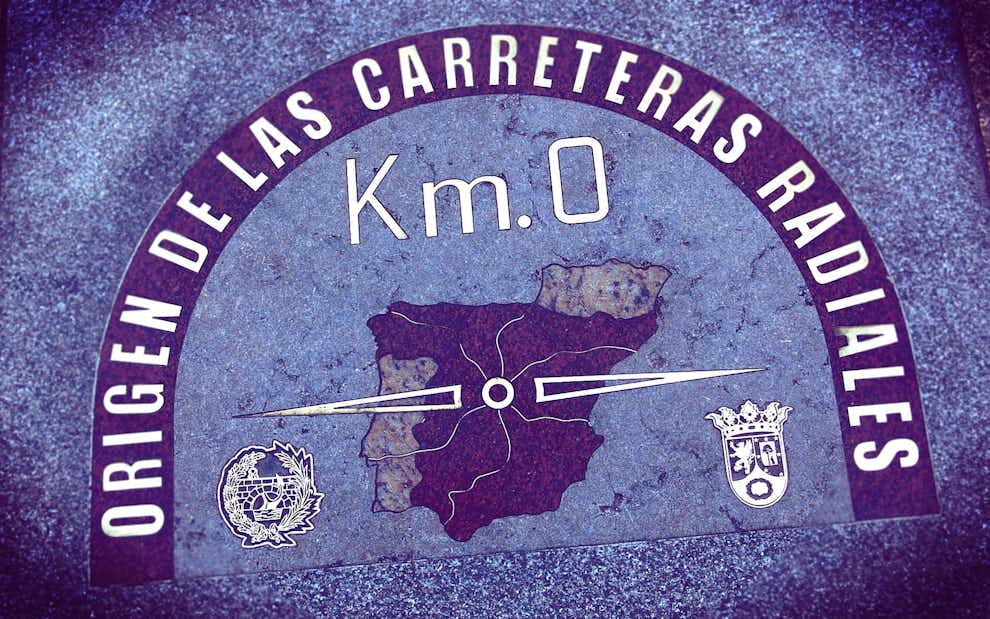 Kilómetro cero en Madrid, España