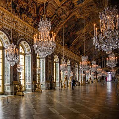 Palacio de Versalles: galería de espejos Galería de espejos, Palacio y fuentes de Versalles, Paris