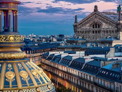 Tejado de Opera Garnier desde Printemps Haussmann Mejores vistas de París – Printemps Haussmann y Galeries Lafayette