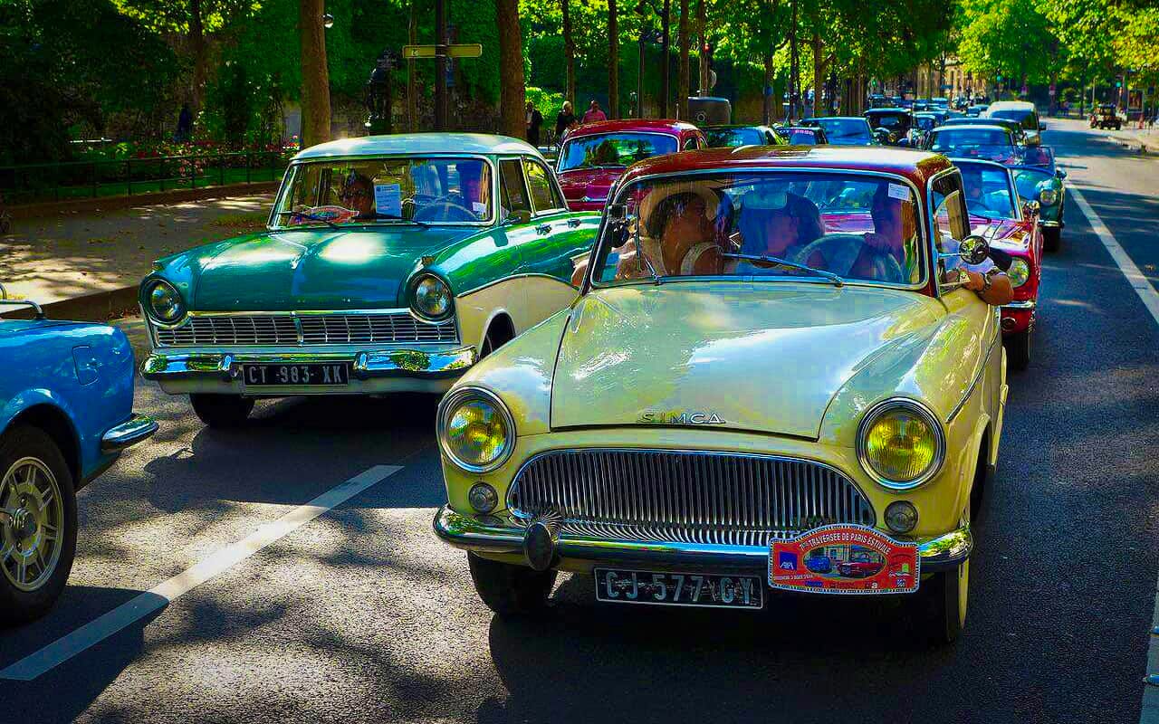 Traversee Paris Hivernale Desfile Coches Antiguos