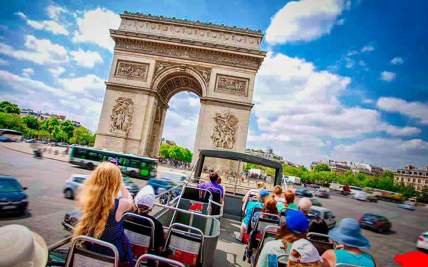 Arco Triunfo Paris Desde Autobus Turistico