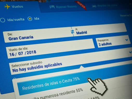 Nuevo descuento residente 75% en viajes para no peninsulares 10 Bonificación descuento residentes no peninsulares