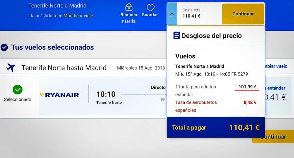 Vuelo a Canarias SIN Descuento Residente