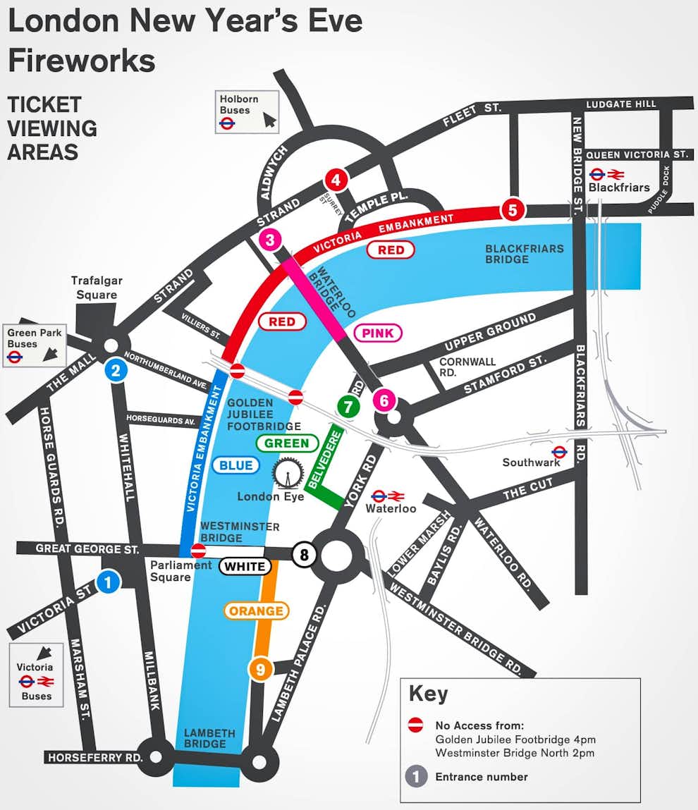 Nochevieja Londres Mapa Para Ver Fuegos Artificiales London Eye