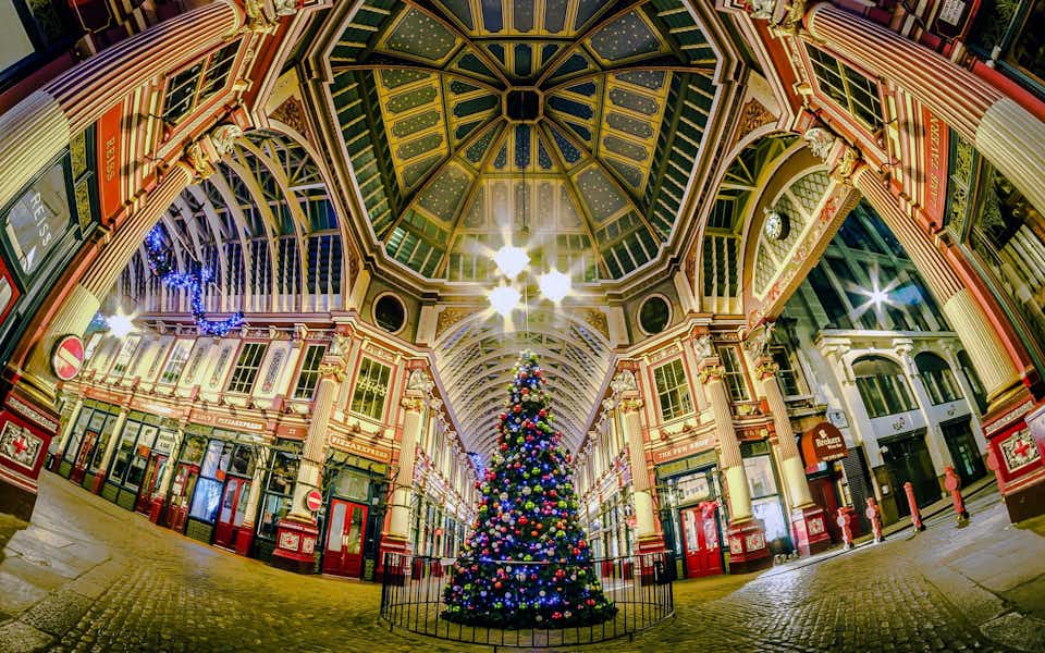 Ver luces Navidad Londres: mercado Leadenhall Market