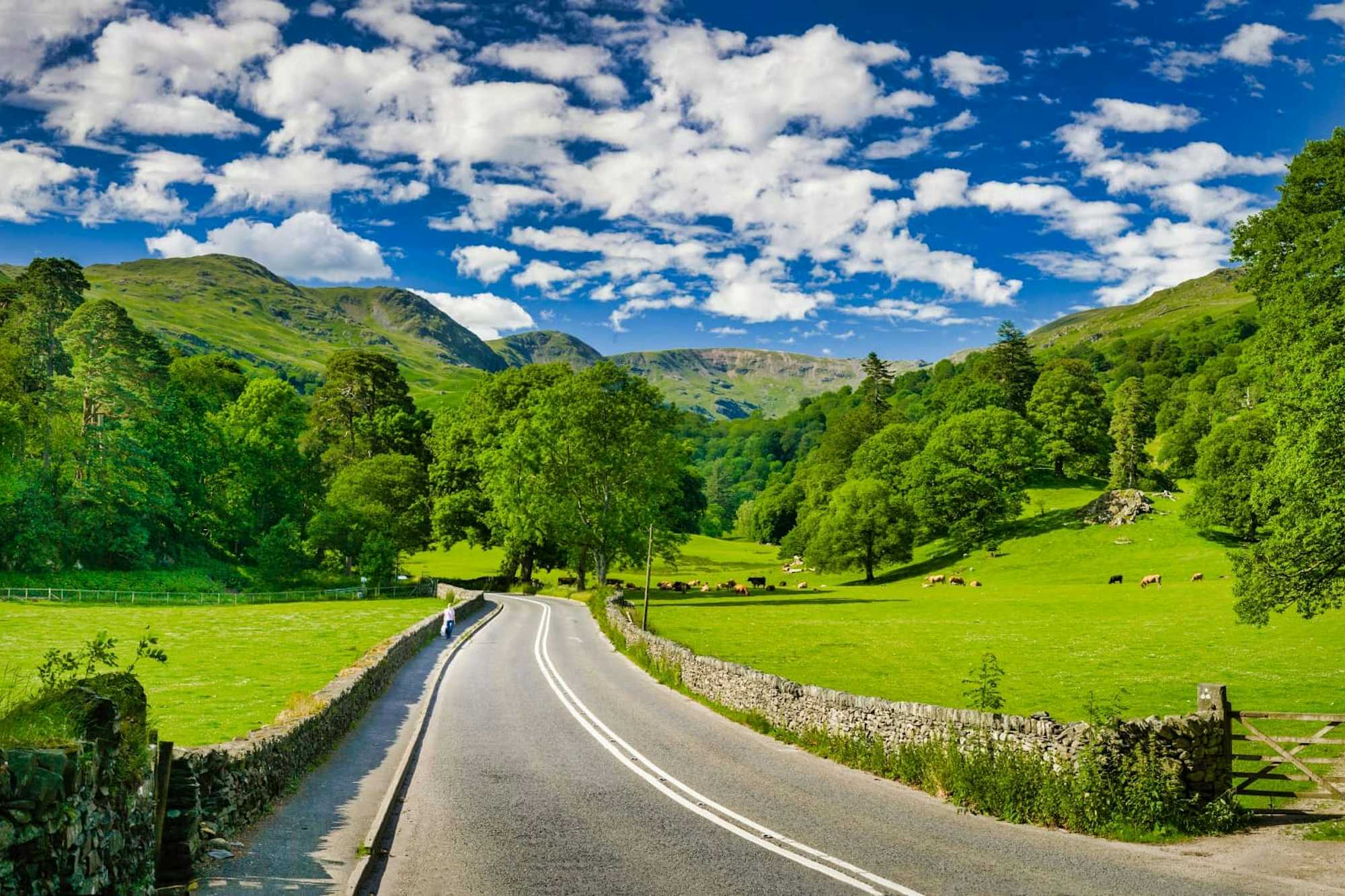 Lake District Carretera Región de Los Lagos Inglaterra