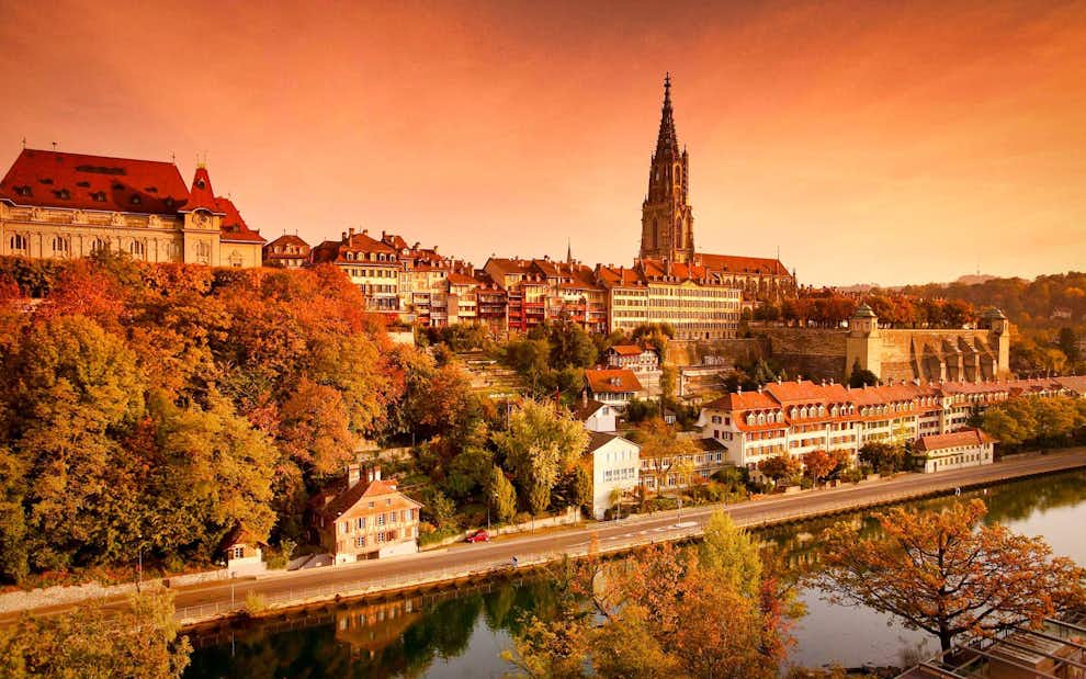 Suiza increíble: qué visitar en Berna Panorama Berna Suiza al Atardecer
