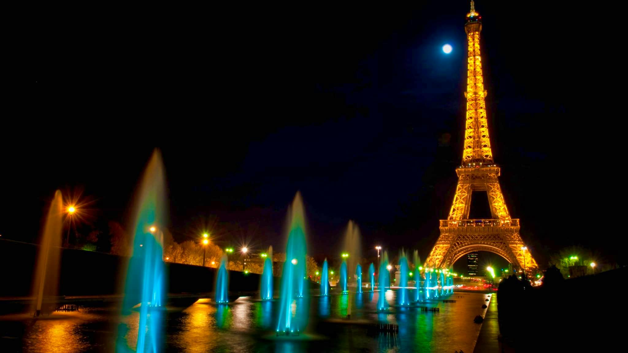 Torre Eiffel de Noche desde Trocadero Paris