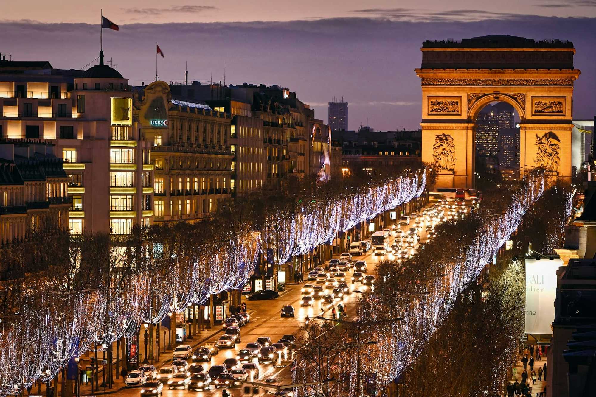 Diciembre en Paris Luces Navidad Campos Eliseos Arco Triunfo