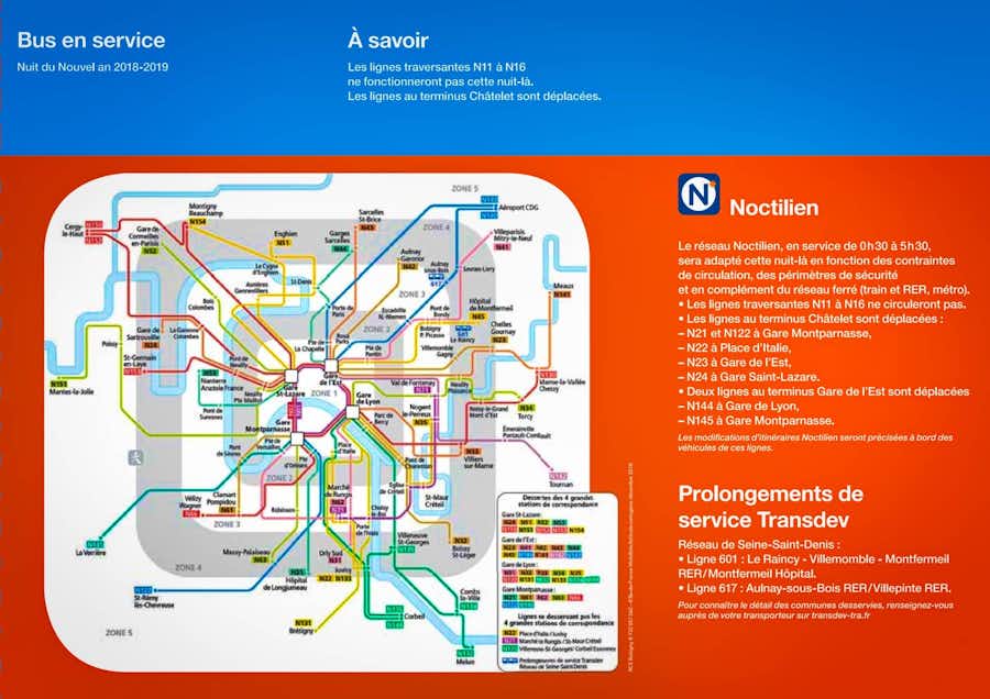 Cómo funcionan Autobuses nocturnos de París Nochevieja 2018 Autobuses Nocturnos Paris Nochevieja 2018