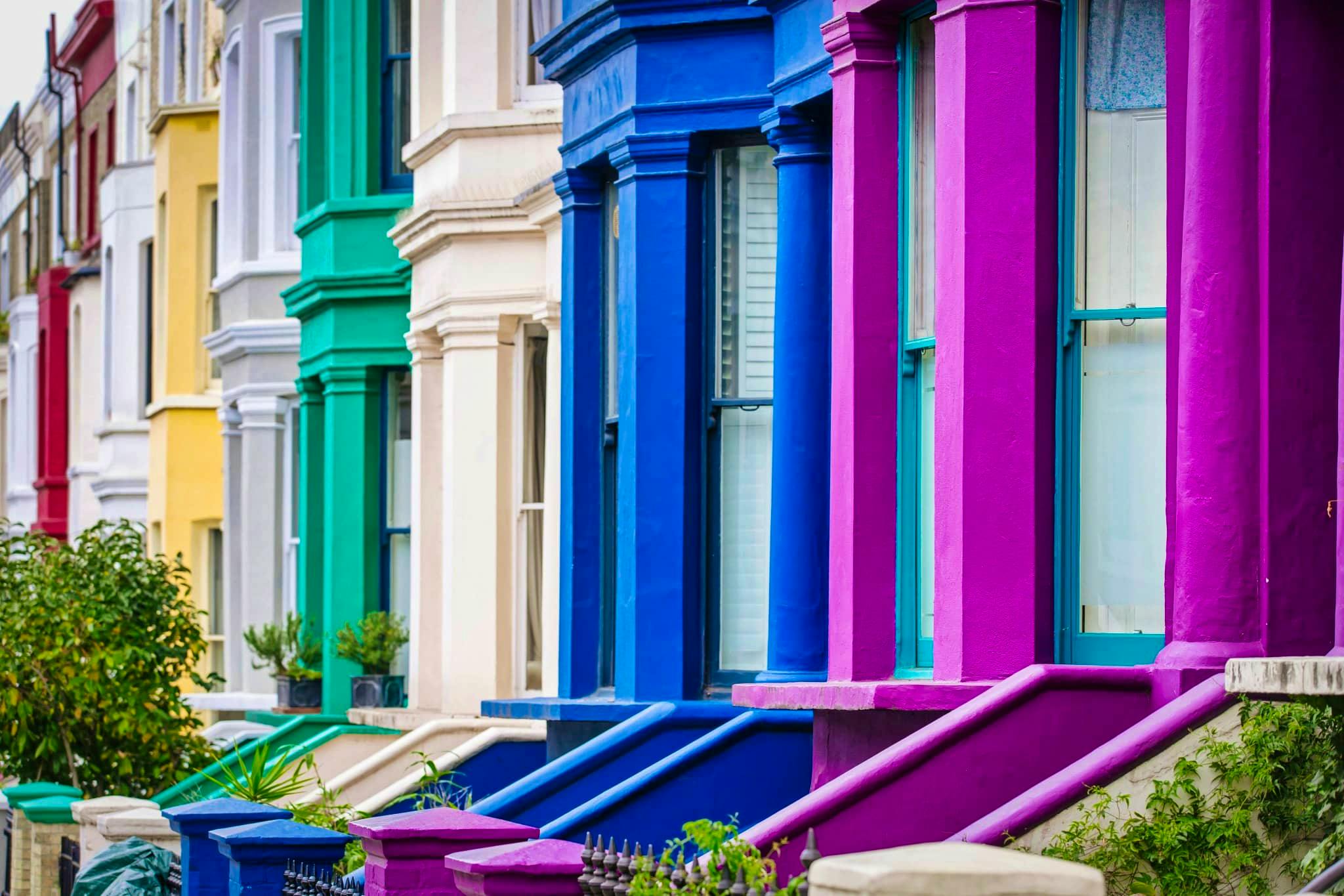 Casas de colore en Notting Hill Londres