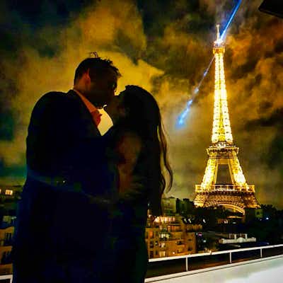 Enamorados Les Ombres Torre Eiffel Paris