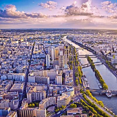 Vista Aerea Paris y Rio Sena Desde Torre Eiffel