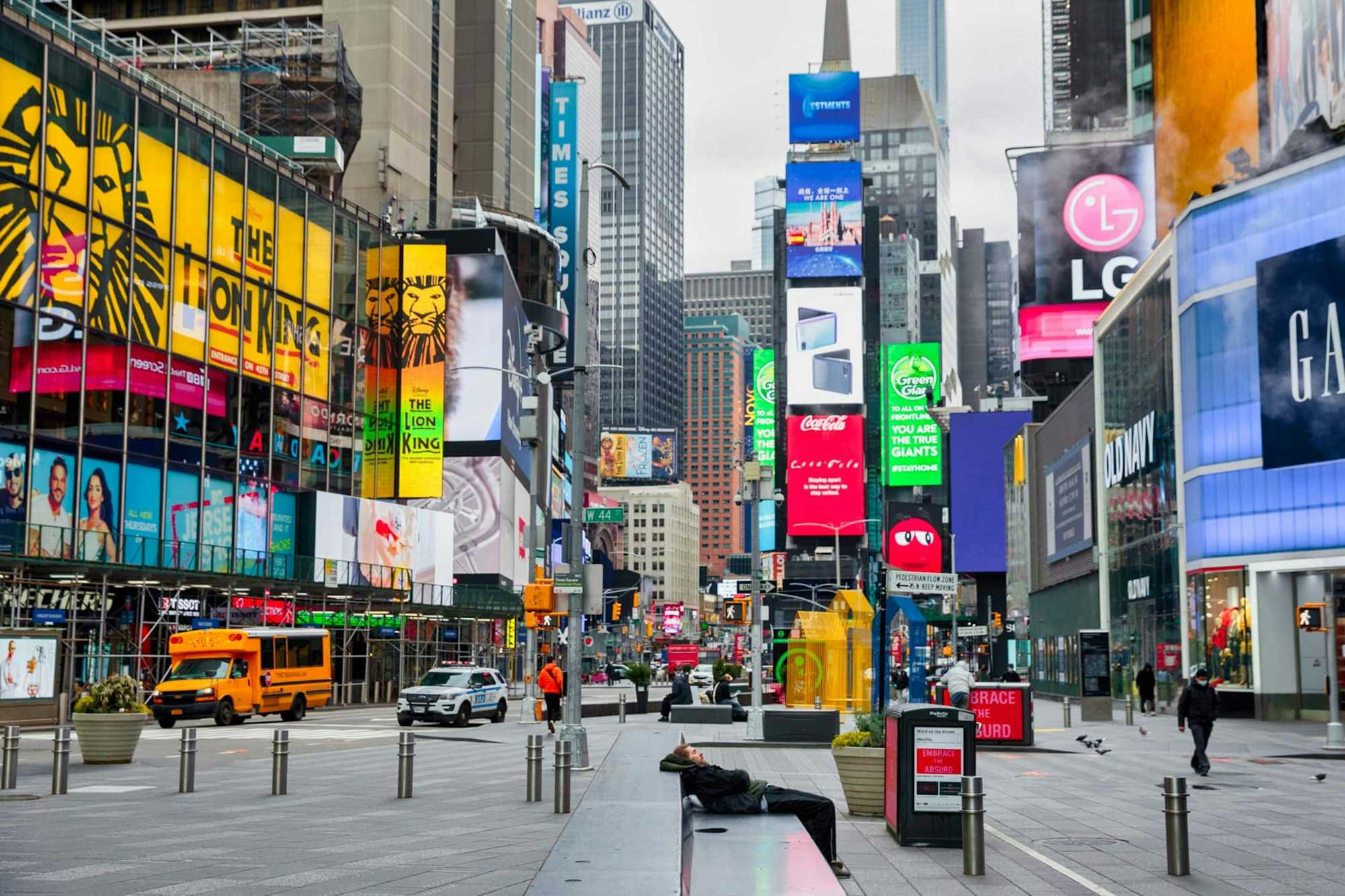Times Square vacio Nueva York