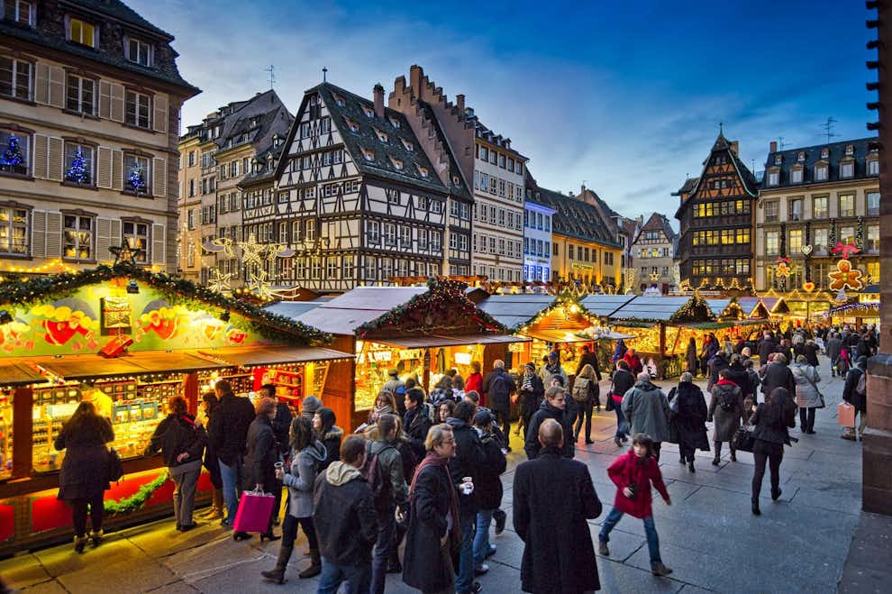 Navidad en Europa: mercado navideño de Estrasburgo, Francia