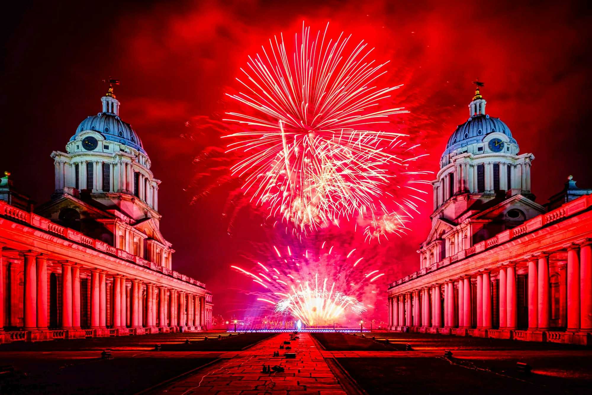 Fuegos artificiales Londres 2022: Royal Naval College Greenwich