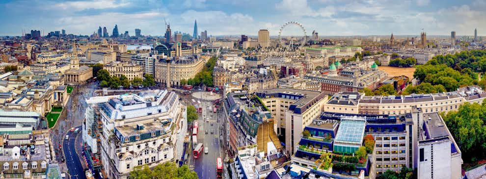 Vista panorámica del centro de Londres desde New Zealand House, Haymarket