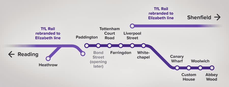 Esquema de Elizabeth line fase inicial