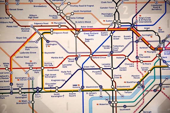 Mapas del metro de Londres (el oficial y +5 alternativos) 8 Detalle del mapa esquemático del metro de Londres