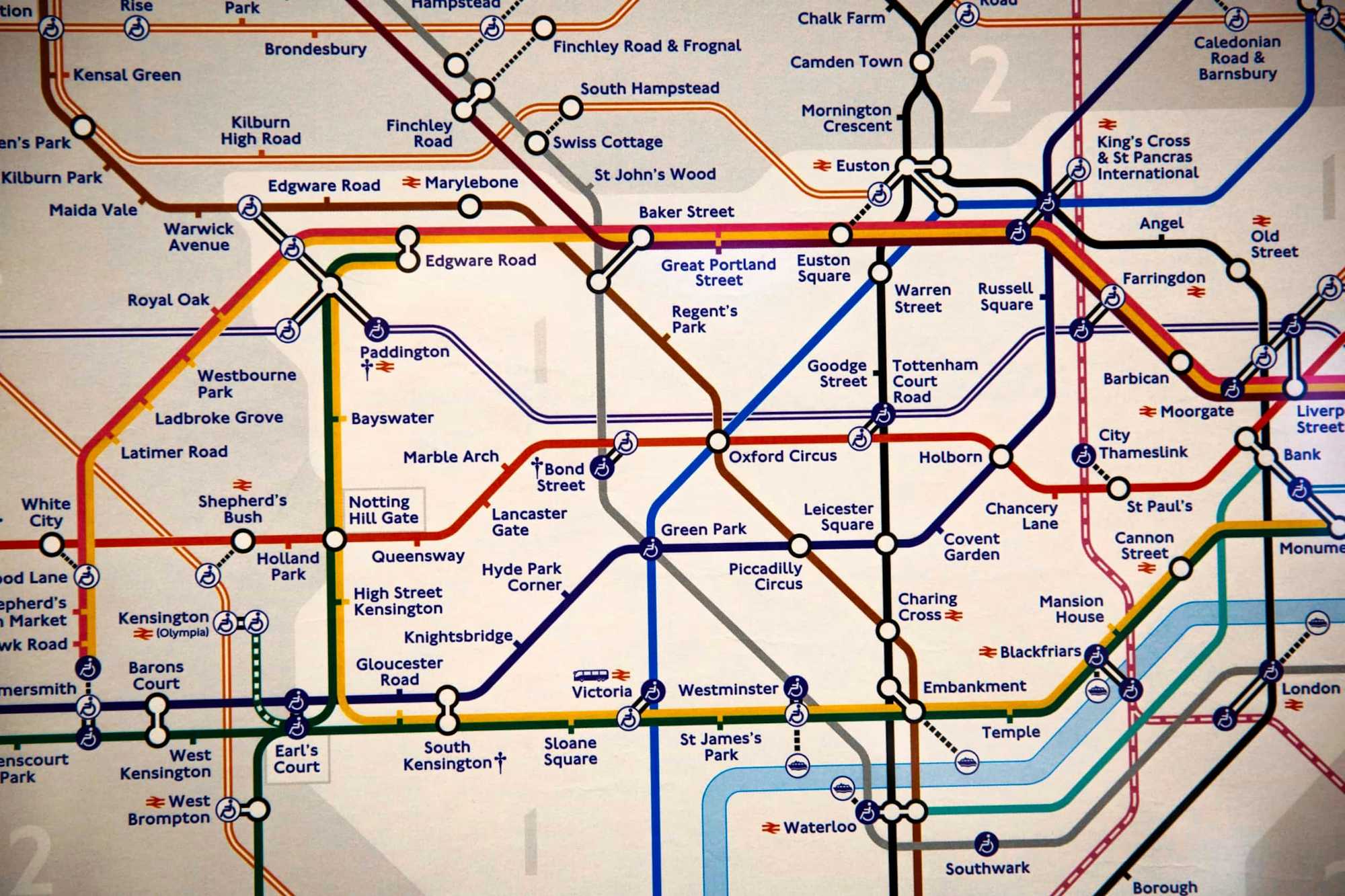 Mapa del metro de Londres mayo 2022