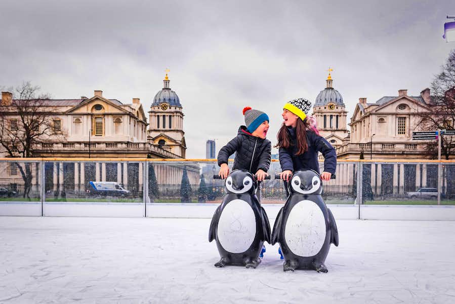 Pista hielo para patinar en Greenwich, Londres