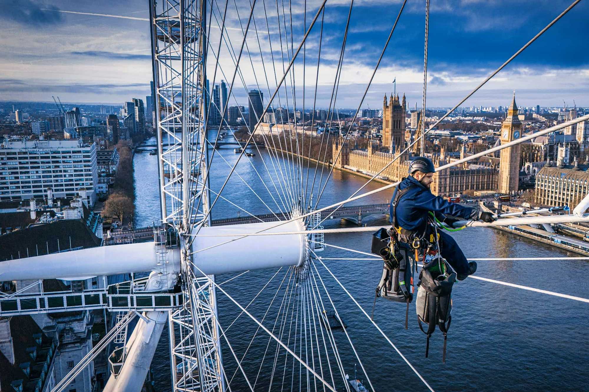 London Eye cerrado mantenimiento en Londres
